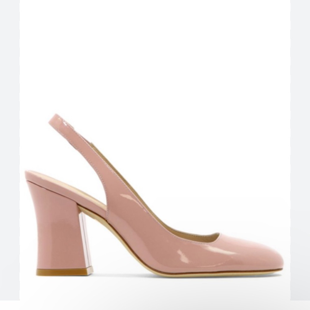STUART WEITZMAN Cryblock pink 85 Slingback Pump  women Size 6 Ballet Patent - Picture 4 of 17